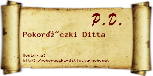 Pokoráczki Ditta névjegykártya